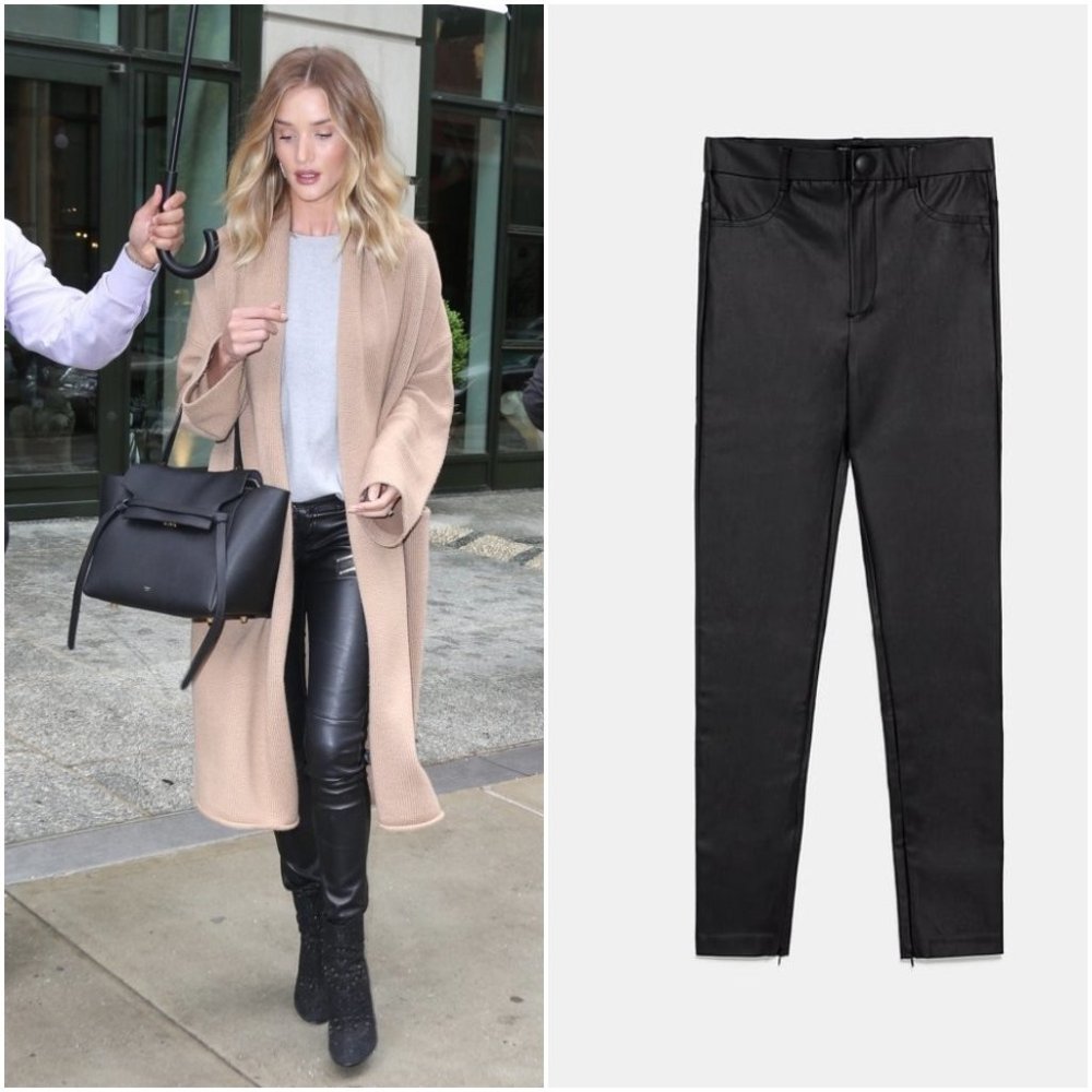 ZARA BLACK HI-ELASTICITY COATED HIGH WAIST LEGGING